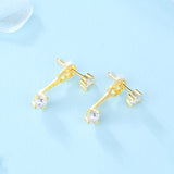 S925 Silver Jewelry Earring Womens Single Diamond – Jewelry Gift Ideas — 3