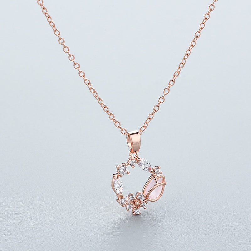 Exquisite Tulip Zircon Necklace For Women – Jewelry Gift Ideas — 1