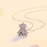 Clavicle Chain Smart Cute Bear Zircon Necklace – Jewelry Gift Ideas — 4