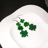 Elegant Acrylic Green Clover Earrings – Meaningful Gifts — 7