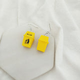 Yellow Bin Earrings Funny Resin – Special Occasion Gifts — 4