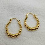 Gold Ball Hoop Earrings Beaded Circle Ear Clip – Meaningful Gifts — 2