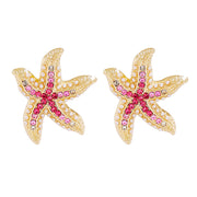 Women's Creative Starfish Full Diamond Stud Earrings – Gifts for Her — 4