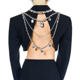 Multilayer Square Rhinestone Pendant Body Chain – Jewelry Gift Ideas — 2