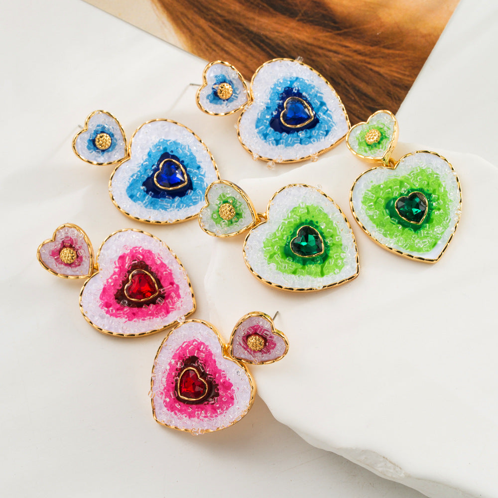 Fashion Multi-layer Love Heart Shape Earrings Women – Stylish Gifts — 1