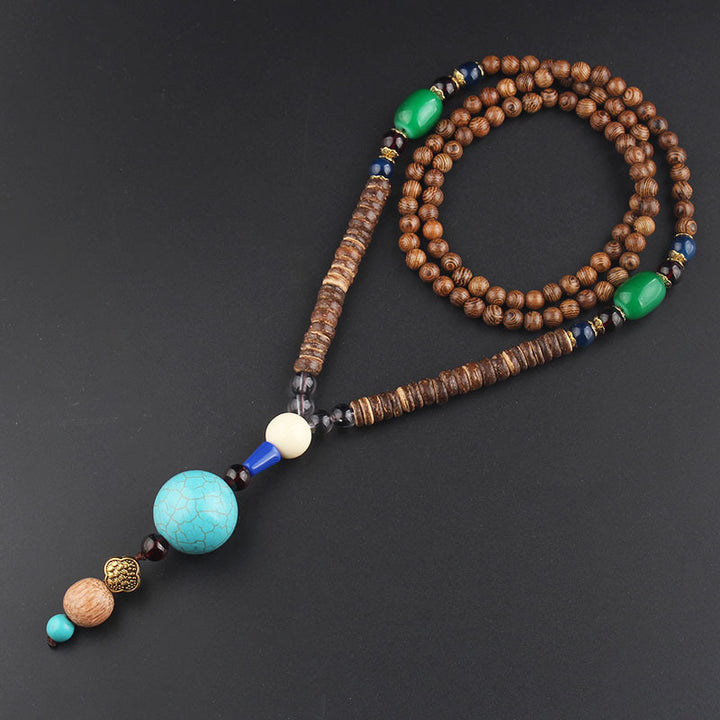 Men's And Women's Ethnic Necklaces Retro Wooden Beads – Gifts for Her — 1