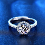 Women's Moissanite Sterling Silver Ring With Four – Gifts for Her — 2