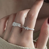 Texture Metal Asterism Open Ring For Women – Gifts for Her — 6