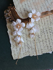 Flower Long Earrings For Bride – Gifts for Couples — 6