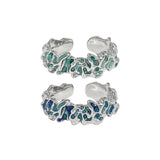 Irregular Texture Ethnic Openning Silver Ring – Everyday Gifts — 4
