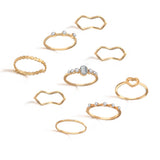 Hollow Love Wave Diamond Combination Ring – Gifts for Couples — 2