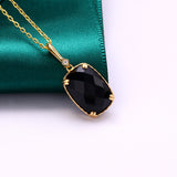 Women's Rectangular Black Agate Necklace – Jewelry Gift Ideas — 2