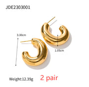 Women's Geometric Copper Hollow Earrings – Gifts for Her — 8