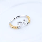 Trilateral Texture Hoop Charm Two-color Hand – Special Occasion Gifts — 5
