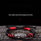 Sterling Silver Braided Red Rope Bracelet Men's – Jewelry Gift Ideas — 5
