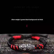 Sterling Silver Braided Red Rope Bracelet Men's – Jewelry Gift Ideas — 5