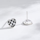 Women's Heart-shaped Plaid Stud Earrings – Gifts for Her — 10