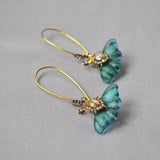 Hand Painted Green Flying Butterfly Earrings – Special Occasion Gifts — 5