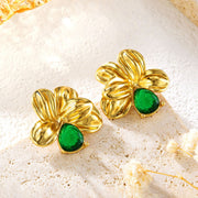 Sweet Design Stainless Steel Earrings Flower Shape – Everyday Gifts — 3