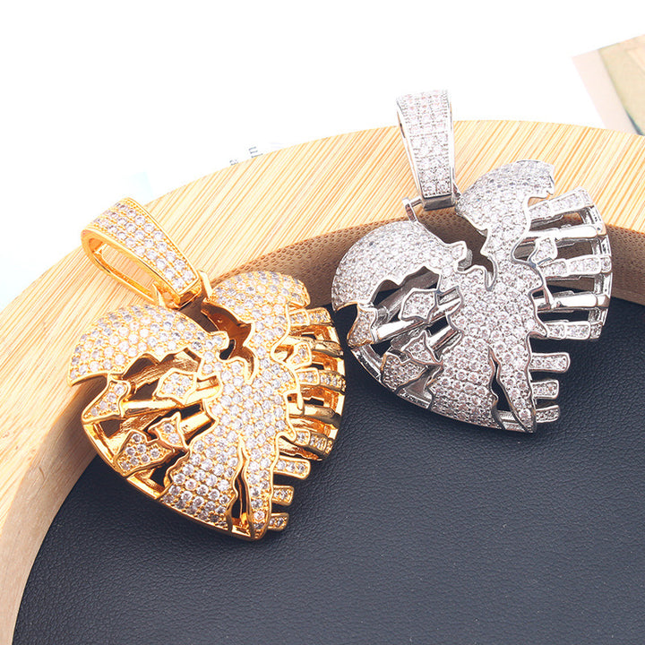 Broken Heart Pendant Hip Hop – Jewelry Gift Ideas — 1