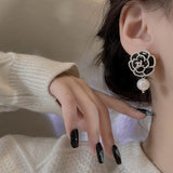 Vintage Elegant Camellia Flower Earrings Female – Gifts for Her — 5