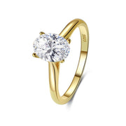 Sterling Silver Inlaid Oval Zircon Ring For Women – Gifts for Her — 7