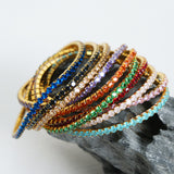 Colorful Zircon Stretch Bracelet Titanium Steel – Jewelry Gift Ideas — 12