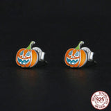 Original Halloween Pumpkin Skull Stud Earrings – Stylish Gifts — 13