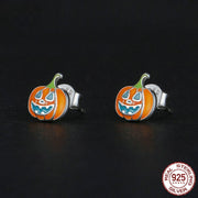 Original Halloween Pumpkin Skull Stud Earrings – Stylish Gifts — 13