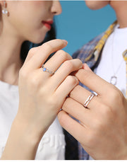 Couple Style Fashion Blue Diamond Antler Ring – Stylish Gifts — 1