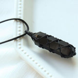 Hand-knitted Simple Obsidian Pendant For Lovers – Jewelry Gift Ideas — 5