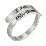 Stainless Steel Ring Retro English Double Ring – Stylish Gifts — 2
