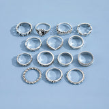 Embossed Elephant Geometric Ring Set Of 14 – Meaningful Gifts — 4