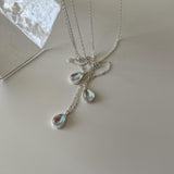 925 Sterling Silver Necklace Water Drop Ornament – Jewelry Gift Ideas — 5