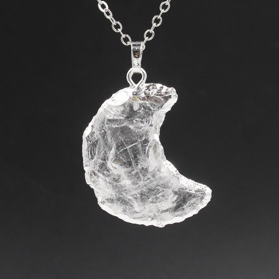 Star Moon Faceted Pendant White Crystal – Jewelry Gift Ideas — 1