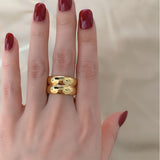 Wide Titanium Plated 18K Gold Plated Index Finger – Jewelry Gift Ideas — 4