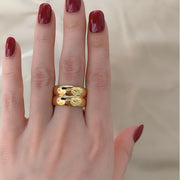 Wide Titanium Plated 18K Gold Plated Index Finger – Jewelry Gift Ideas — 4