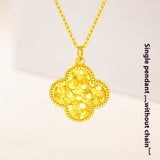 Crushed Ice Gold Four-leaf Clover Necklace – Jewelry Gift Ideas — 4