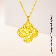 Crushed Ice Gold Four-leaf Clover Necklace – Jewelry Gift Ideas — 4