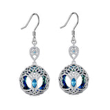 Blue Crystal Celtic Tree Of Life Dangle Earrings – Gifts for Her — 1