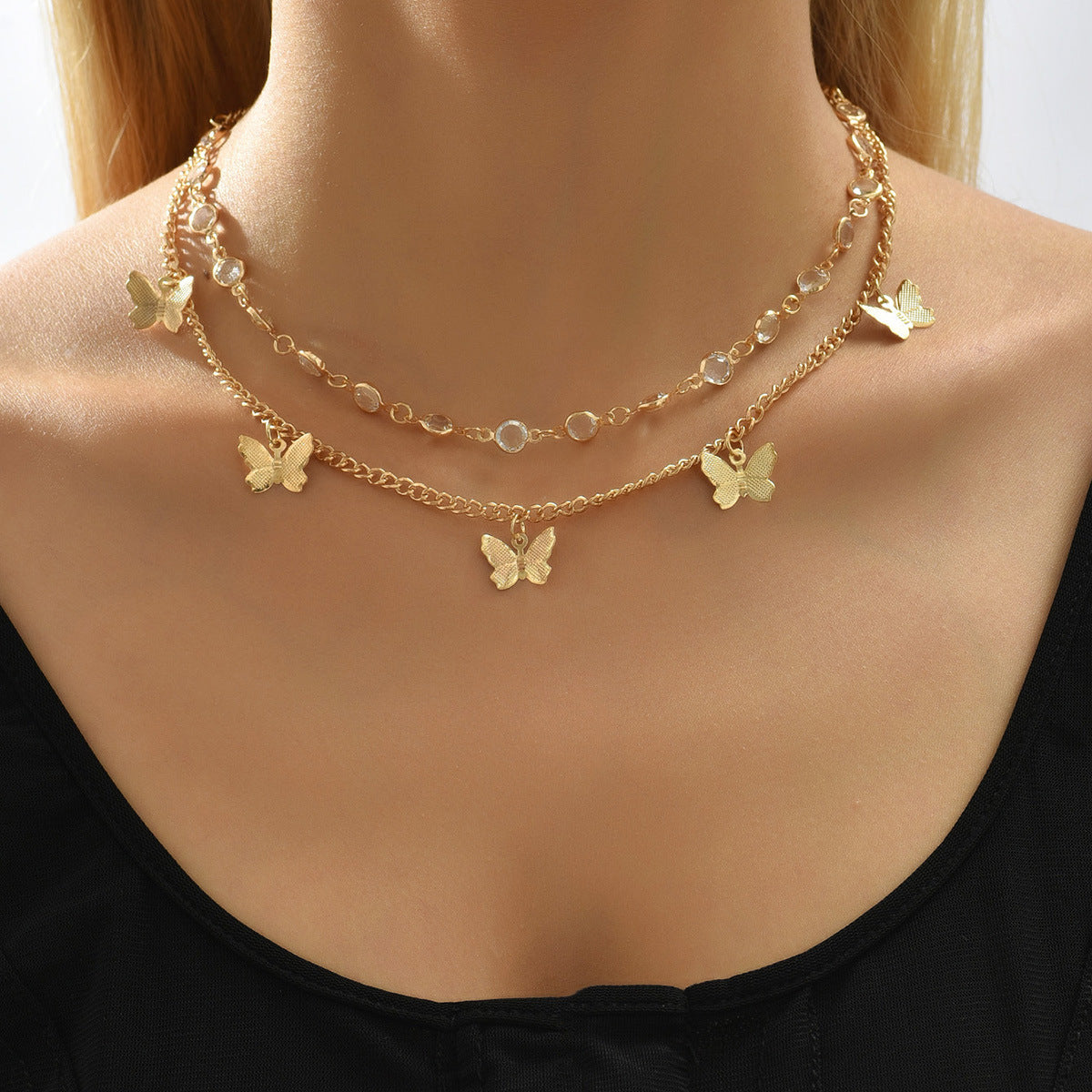 Light Luxury Butterfly Pendant With Double – Jewelry Gift Ideas — 1