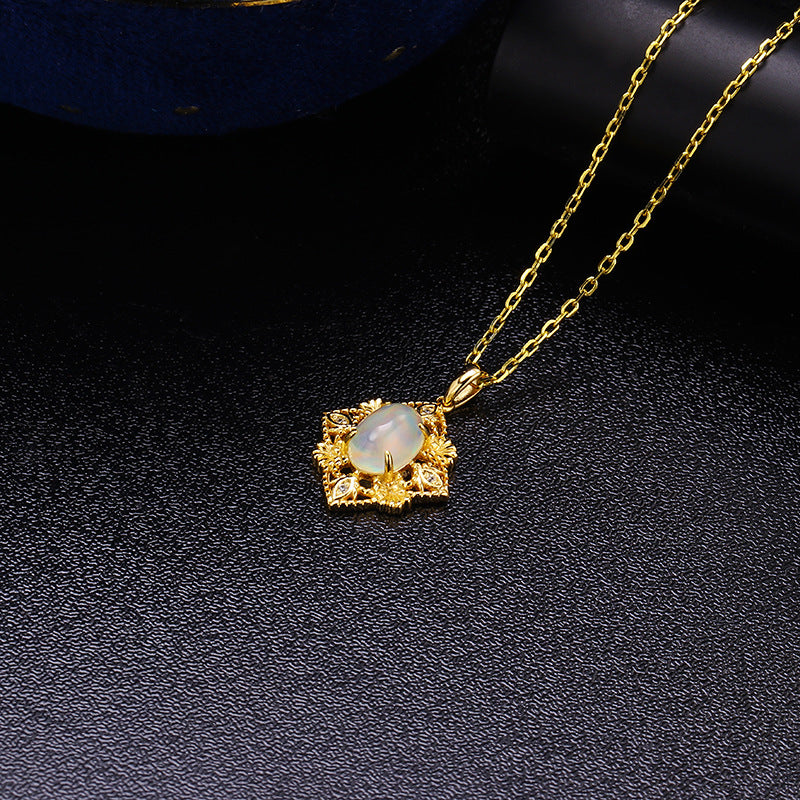 Original Bead Edged Hollow Diamond Pendant Egg – Jewelry Gift Ideas — 1