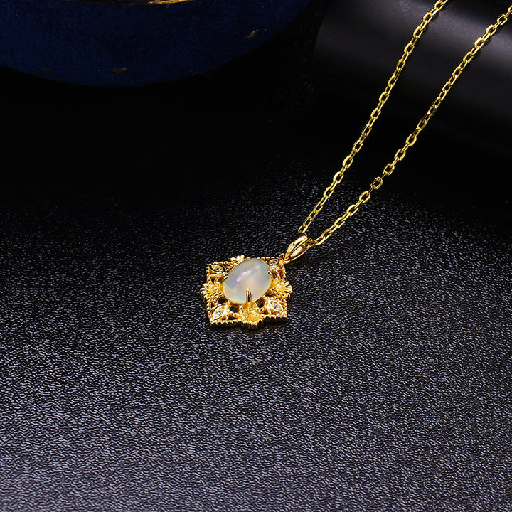 Original Bead Edged Hollow Diamond Pendant Egg – Jewelry Gift Ideas — 1