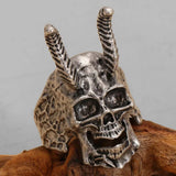 Skull And Horns Ghost Head Ring – Birthday Gifts — 3