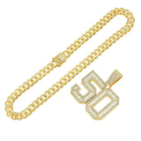 Mens Fashion Full Diamond Number 50 Pendant – Jewelry Gift Ideas — 7