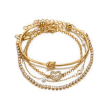 Creative Full Diamond Hollow Heart Bracelet Suit – Jewelry Gift Ideas — 5