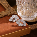 Women's Micro Inlaid Zircon Flower Earrings – Gifts for Her — 1