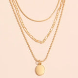 Vintage Geometric Metal Oval Pendant Necklace – Jewelry Gift Ideas — 6