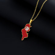Cross-border Stainless Steel Tunisia Map Necklace – Jewelry Gift Ideas — 4