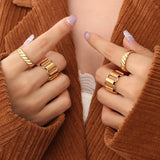 Women's Geometric Shape Elemental Rotating Ring – Gifts for Her — 5